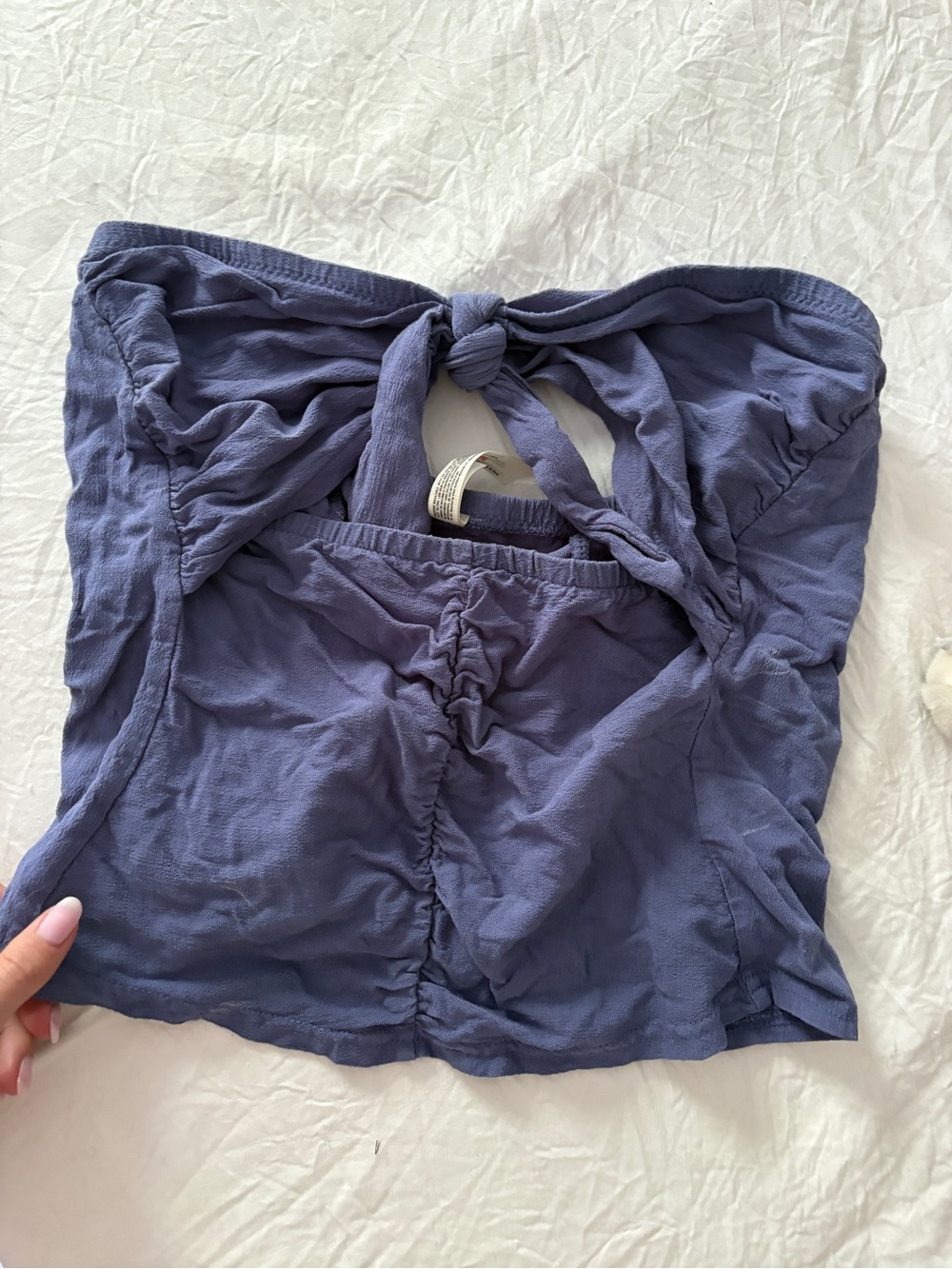 Free People Periwinkle Blue Strapless Cutout Top